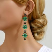 Wholesale Jewelry Elegant Luxurious Romantic Geometric Leaves Flower Zinc Alloy Rhinestones Inlay Dangling Earrings main image 6