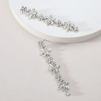 Wholesale Jewelry Elegant Luxurious Romantic Geometric Leaves Flower Zinc Alloy Rhinestones Inlay Dangling Earrings sku image 9