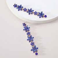 Wholesale Jewelry Elegant Luxurious Romantic Geometric Leaves Flower Zinc Alloy Rhinestones Inlay Dangling Earrings sku image 7