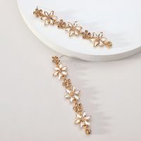 Wholesale Jewelry Elegant Luxurious Romantic Geometric Leaves Flower Zinc Alloy Rhinestones Inlay Dangling Earrings sku image 5