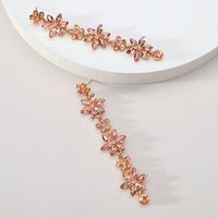 Wholesale Jewelry Elegant Luxurious Romantic Geometric Leaves Flower Zinc Alloy Rhinestones Inlay Dangling Earrings sku image 4
