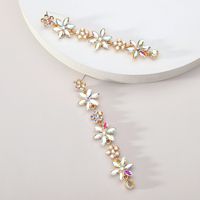 Wholesale Jewelry Elegant Luxurious Romantic Geometric Leaves Flower Zinc Alloy Rhinestones Inlay Dangling Earrings sku image 6