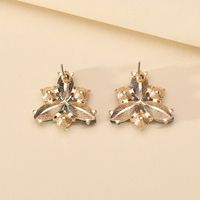 1 Paire Élégant Mignon Sucré Triangle Géométrique Placage Incruster Alliage De Zinc Strass Boucles D'oreilles main image 2