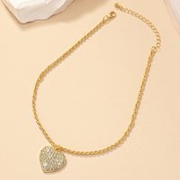 Wholesale Jewelry Ins Style Heart Shape Alloy Rhinestones Pendant Necklace main image 8