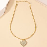 Wholesale Jewelry Ins Style Heart Shape Alloy Rhinestones Pendant Necklace main image 7