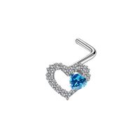Christmas Simple Style Commute Heart Shape Bow Knot Stainless Steel Plating Inlay Rhinestones Zircon White Gold Plated Nose Studs main image 4