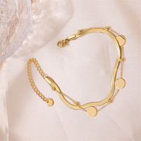 Vintage Style Solid Color Stainless Steel Plating 18k Gold Plated Women's Anklet main image 1