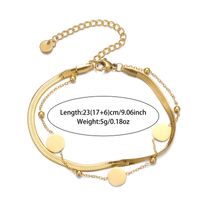 Vintage Style Solid Color Stainless Steel Plating 18k Gold Plated Women's Anklet main image 3