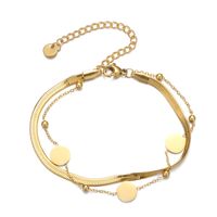 Vintage Style Solid Color Stainless Steel Plating 18k Gold Plated Women's Anklet main image 2