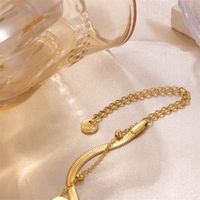 Vintage Style Solid Color Stainless Steel Plating 18k Gold Plated Women's Anklet main image 5