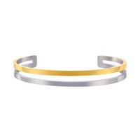 Simple Style Solid Color 304 Stainless Steel Cuff Bracelets In Bulk main image 2