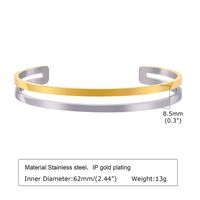 Simple Style Solid Color 304 Stainless Steel Cuff Bracelets In Bulk sku image 1