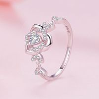 Casual Colorful Star Flower Sterling Silver Zircon Rings In Bulk main image 3