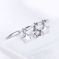 Casual Colorful Star Flower Sterling Silver Zircon Rings In Bulk main image 2