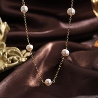 Ig Style Sweet Solid Color Copper 18k Gold Plated Freshwater Pearl Necklace In Bulk main image 5