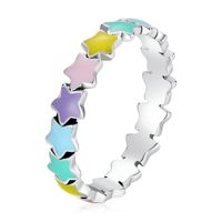 Casual Colorful Star Sterling Silver Rings In Bulk sku image 7