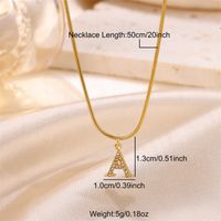 Sweet Simple Style Artistic Letter Stainless Steel Plating Inlay Artificial Diamond 18k Gold Plated Pendant Necklace main image 3