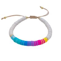 Vacation Colorful Freshwater Pearl Soft Clay Beaded Knitting Plating Bracelets main image 2