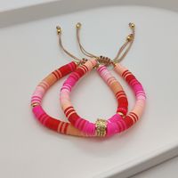 Vacation Colorful Freshwater Pearl Soft Clay Beaded Knitting Plating Bracelets sku image 6
