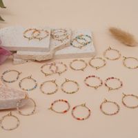 1 Paar Einfacher Stil Einfarbig Perlen Handgemacht Glas Reif Ohrringe main image 5