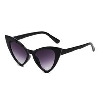 Retro Solid Color Leopard Ac Cat Eye Full Frame Women's Sunglasses sku image 10