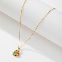 Sweet Heart Shape Copper Plating Inlay Zircon Pendant Necklace main image 3