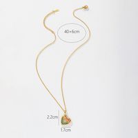 Sweet Heart Shape Copper Plating Inlay Zircon Pendant Necklace main image 5