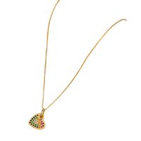 Sweet Heart Shape Copper Plating Inlay Zircon Pendant Necklace main image 6