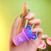 Cute Ice Cream Letter Silica Gel Women's Bag Pendant Keychain sku image 1
