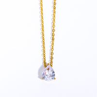 Wholesale Casual Simple Style Commute Geometric Copper Plating Inlay Artificial Crystal Pendant Necklace sku image 5