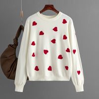 Women's Sweater Long Sleeve Sweaters & Cardigans Casual Heart Shape sku image 1