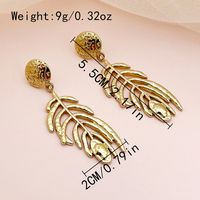 1 Pair Elegant Vintage Style Luxurious Feather Plating 304 Stainless Steel Gold Plated Drop Earrings main image 4