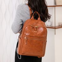 Solid Color Travel Shopping Women's Backpack main image 1