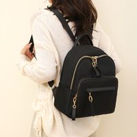 Waterproof Solid Color Casual Shopping Women's Backpack main image 3