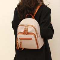 Waterproof Solid Color Casual Shopping Women's Backpack main image 1