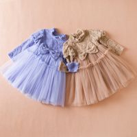 Princess Solid Color Cotton Blend Polyester Girls Dresses main image 1