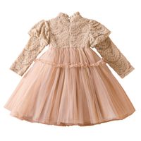 Prinzessin Einfarbig Baumwollmischung Polyester Mädchen Kleider main image 4