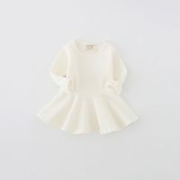 Basic Solid Color Cotton Girls Dresses sku image 4