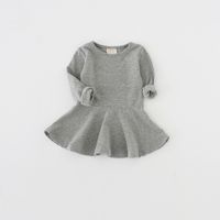 Basic Solid Color Cotton Girls Dresses sku image 10