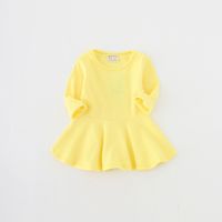 Basic Solid Color Cotton Girls Dresses sku image 19