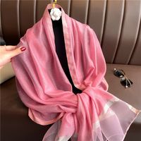 Femmes Élégant Couleur Unie Polyester Foulard main image 1