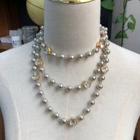 Vintage Style Pearl Alloy Glass Beaded Plating Inlay Glass Women's Necklace main image 3