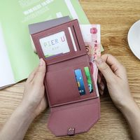 Women's Color Block Pu Leather Buckle Wallets main image 2