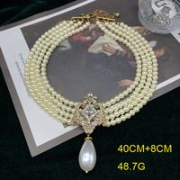 Chinoiserie Retro Argyle Legierung Glas Überzug Inlay Künstliche Edelsteine Frau Ohrringe Halskette main image 4