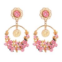 Wholesale Jewelry Elegant Retro Flower Alloy Drop Earrings sku image 2