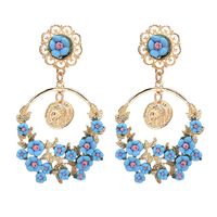 Wholesale Jewelry Elegant Retro Flower Alloy Drop Earrings sku image 1