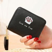 Women's Letter Paw Print Pu Leather Zipper Coin Purses main image 3