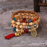 Bohemian Leaf Elephant Arylic Alloy Plating Women's Bracelets sku image 1