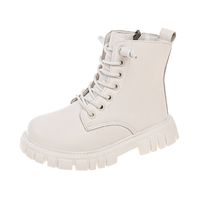 Unisex British Style Solid Color Round Toe Martin Boots sku image 1