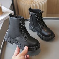 Unisex British Style Solid Color Round Toe Martin Boots main image 5
